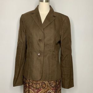 Talbots Blazer 6 Brown Irish Linen